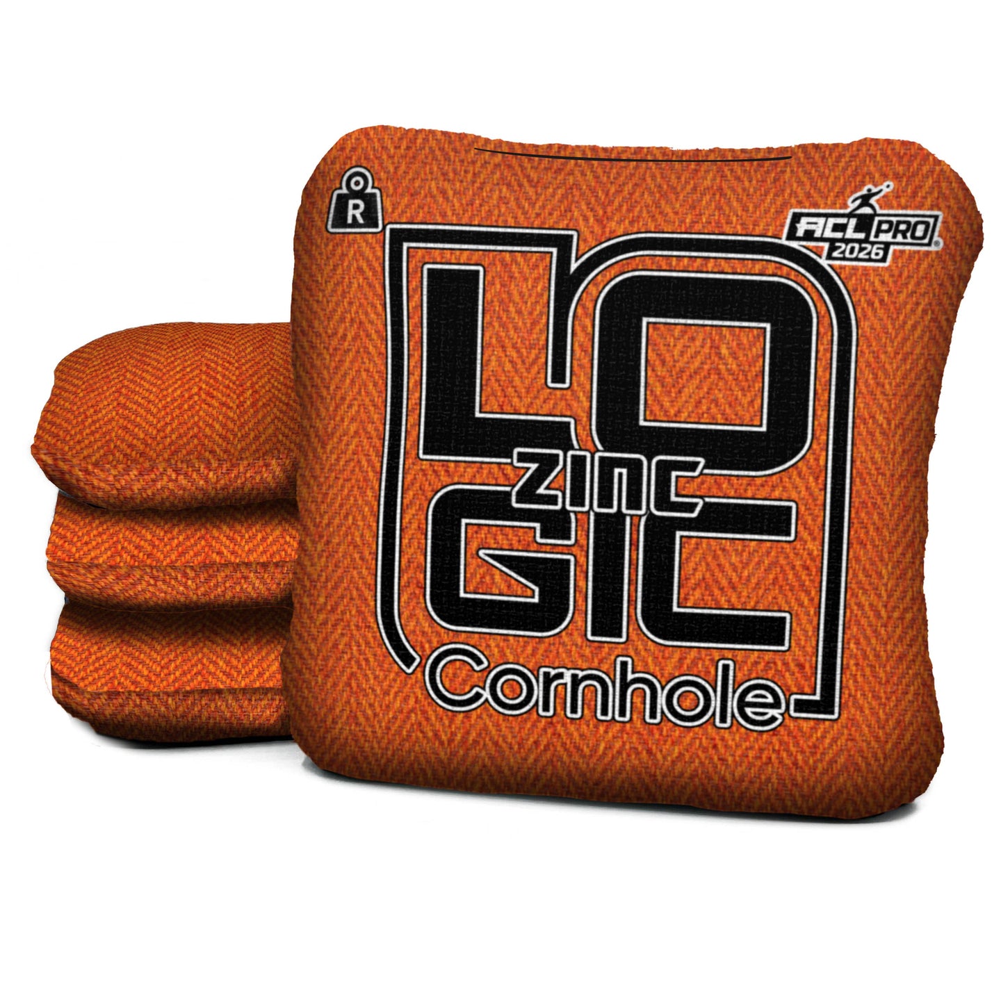 Logic Cornhole - Orange Carpet Black Logic - ZINC - ACL PRO 2026 BAGS - Set of 4 bags