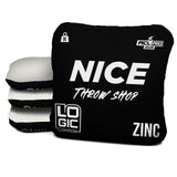 NICE THROW SHOP x LOGIC CORNHOLE - BLACK W/ WHITE CARPET - ACL PRO 2026 BAGS - MULTIPLE BAG SERIES - Set of 4 bags