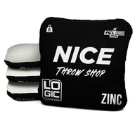 NICE THROW SHOP x LOGIC CORNHOLE - BLACK W/ WHITE CARPET - ACL PRO 2026 BAGS - MULTIPLE BAG SERIES - Set of 4 bags