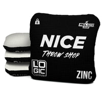 NICE THROW SHOP x LOGIC CORNHOLE - BLACK W/ WHITE CARPET - ACL PRO 2026 BAGS - MULTIPLE BAG SERIES - Set of 4 bags