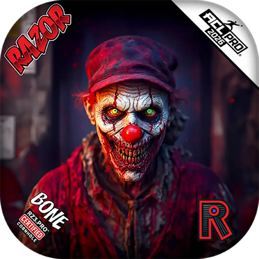 Razor Cornhole Bags | Bone | Zombie Clown