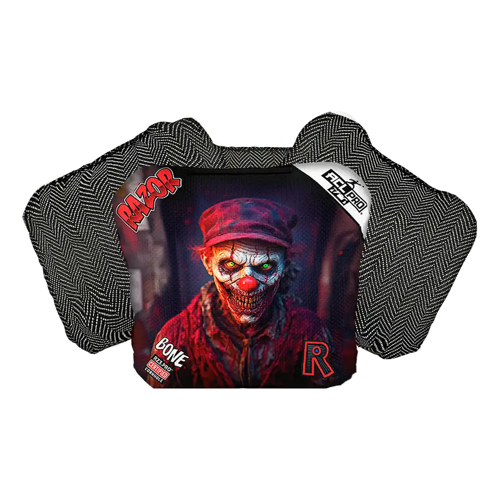 Razor Cornhole Bags | Bone | Zombie Clown