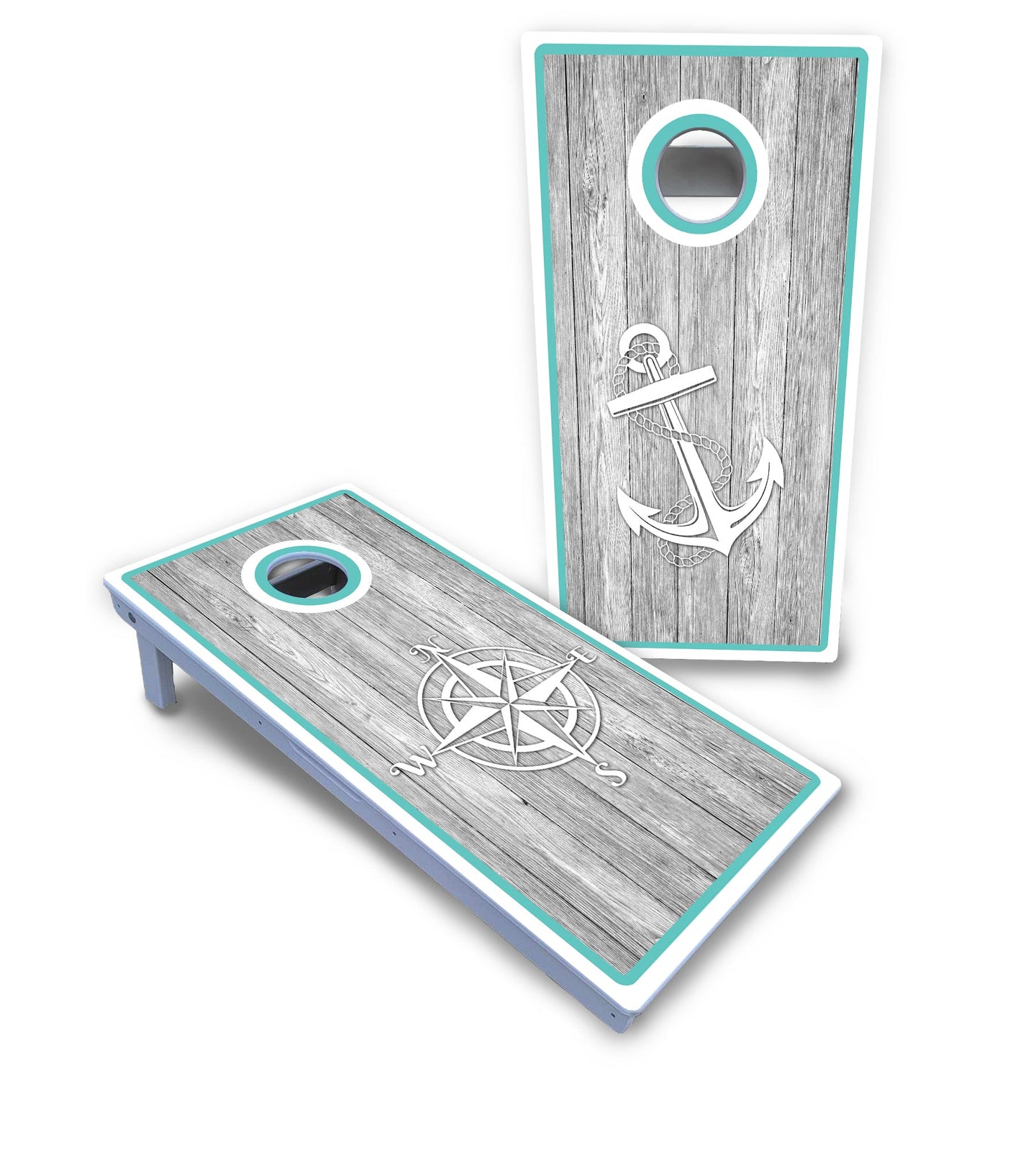 Anchor & Compass Cornhole Boards - All Weather Series