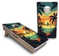 Mini Cornhole Boards - Beach Sunset Designs