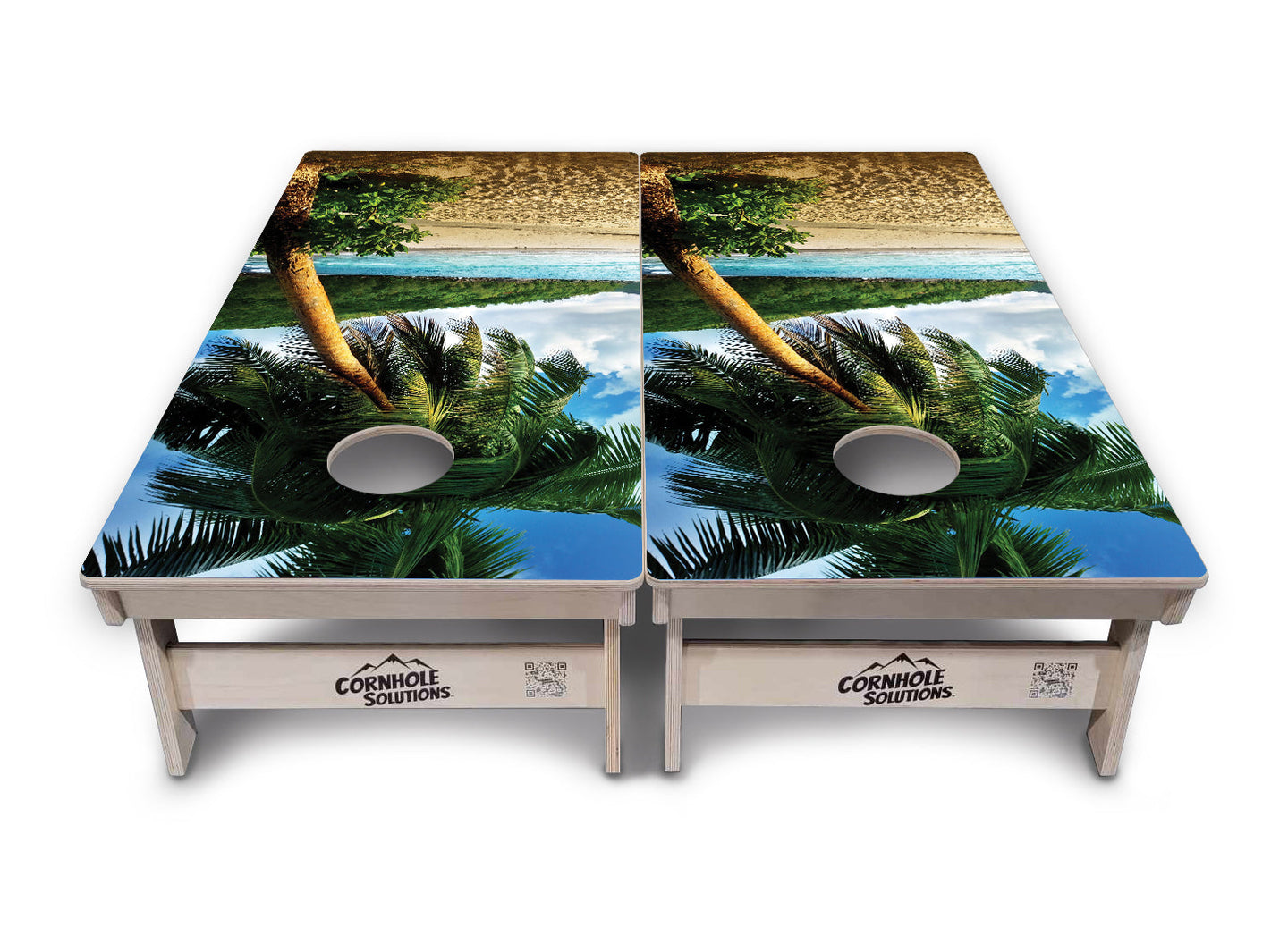 Beach Scene Cornhole Boards - Professional Tournament Series