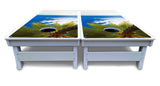 Beach Palm Tree Cornhole Boards - All Weather Series