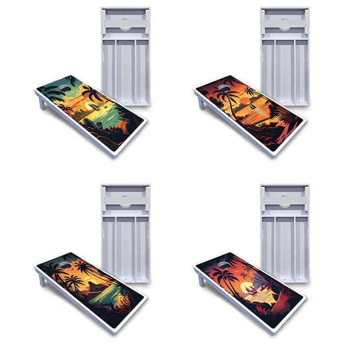 Beach Sunset Cornhole Boards - All Weather Series