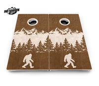 Bigfoot Mountain Scene Cornhole Boards - Pro Solution Lite Series