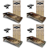 Blue & Red Line Flag Deer & Fish Flag Cornhole Boards - Pro Solution Elite Series