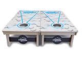 Glow Hole White Background Cornhole Boards - Professional Tournament Series