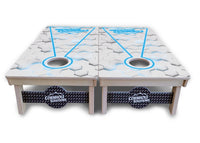 Glow Hole White Background Cornhole Boards - Professional Tournament Series