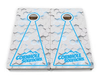 Glow Hole White Background Cornhole Boards - Professional Tournament Series