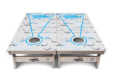 Glow Hole White Background Cornhole Boards - Professional Tournament Series