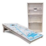 Glow Hole White Background Cornhole Boards - Professional Tournament Series