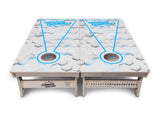 Glow Hole White Background Cornhole Boards - Professional Tournament Series