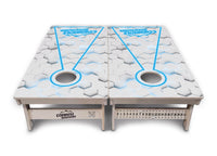 Glow Hole White Background Cornhole Boards - Professional Tournament Series