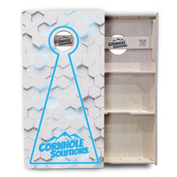 Glow Hole White Background Cornhole Boards - Professional Tournament Series