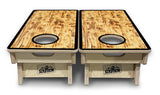 Mini Cornhole Boards - Burnt Wood Black Border