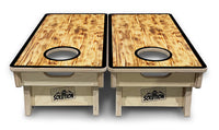 Mini Cornhole Boards - Burnt Wood Black Border