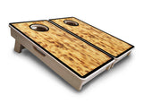 Mini Cornhole Boards - Burnt Wood Black Border