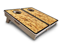 Mini Cornhole Boards - Burnt Wood Black Border