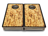 Mini Cornhole Boards - Burnt Wood Black Border