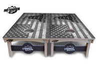 DTOM B&W Flag Cornhole Boards - Pro Solution Lite Series