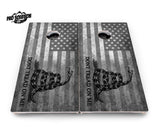 DTOM B&W Flag Cornhole Boards - Pro Solution Lite Series