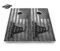 DTOM B&W Flag Cornhole Boards - Pro Solution Lite Series
