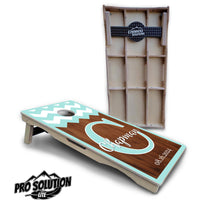 Mint Chevron Cornhole Boards - Pro Solution Lite Series