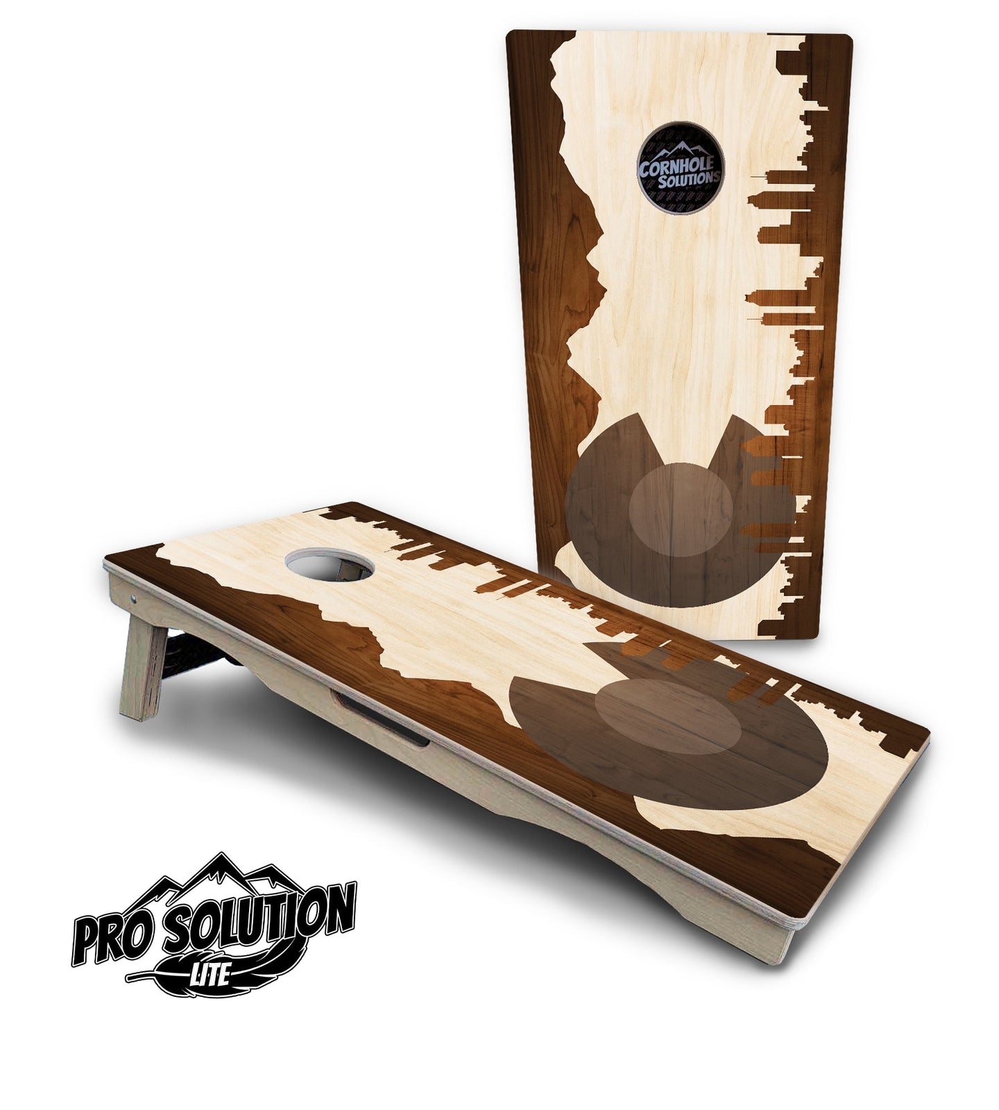 Colorado Wood Skyline Cornhole Boards - Pro Solution Lite Series