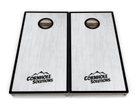 Red/Black Hole Ring Grey Wash Cornhole Boards - Professional Tournament Series