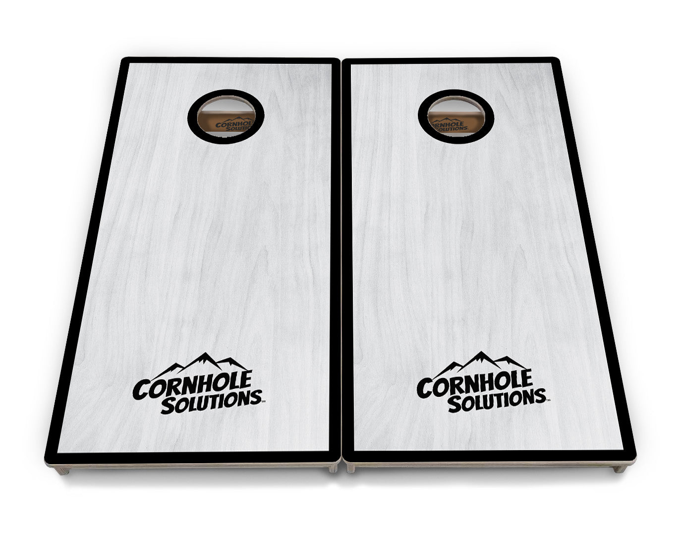 Red/Black Hole Ring Grey Wash Cornhole Boards - Professional Tournament Series