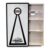 Red/Black Hole Ring Grey Wash Cornhole Boards - Professional Tournament Series