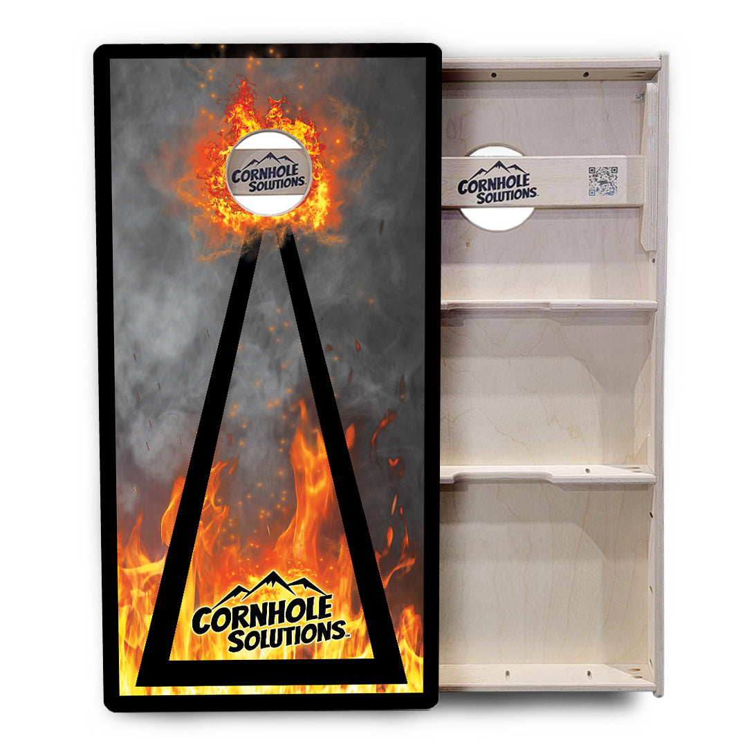 Fire Triangle CS Logo Cornhole Boards - Professional Tournament Series