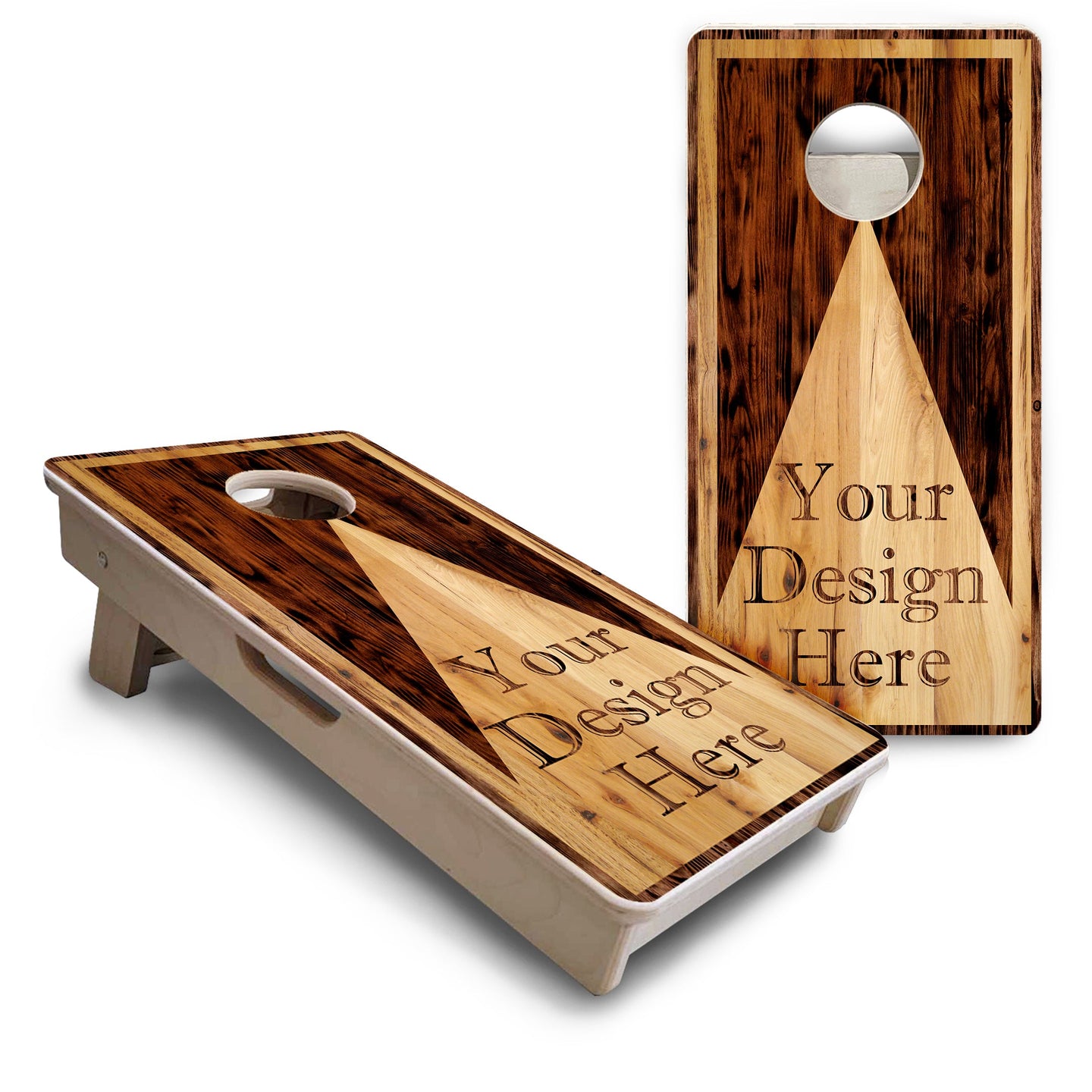 Mini Cornhole Boards - Custom Wooden Triangle
