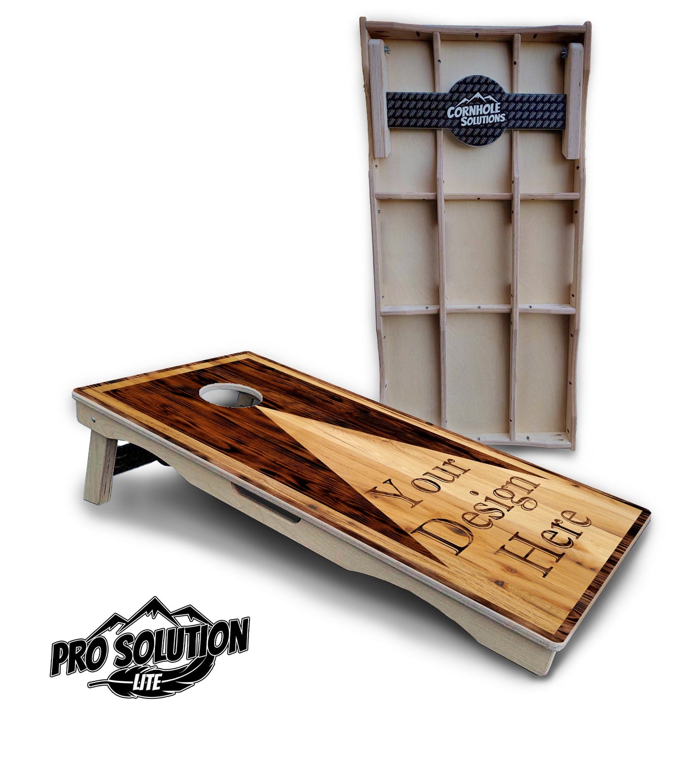 Custom Wooden Triangle Cornhole Boards - Pro Solution Lite Series