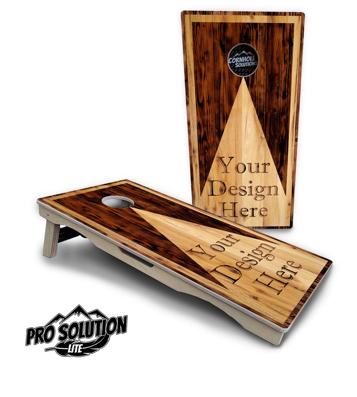 Custom Wooden Triangle Cornhole Boards - Pro Solution Lite Series