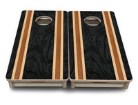 Mini Cornhole Boards - Dark Wood Stripe