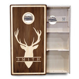 Deer Head Name Cornhole Boards - Professional Tournament Series - Personalized
