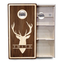 Deer Head Name Cornhole Boards - Professional Tournament Series - Personalized