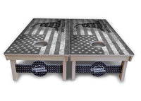 DTOM B&W Flag Cornhole Boards - Professional Tournament Series