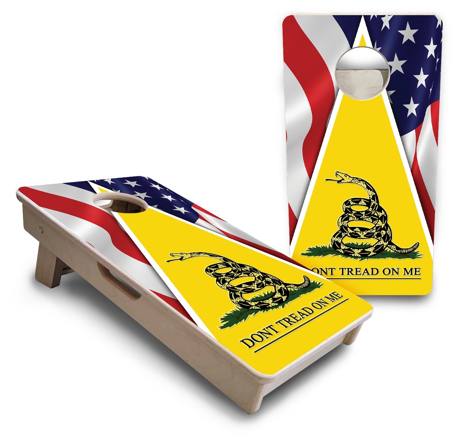 Mini Cornhole Boards - DTOM Yellow Triangle