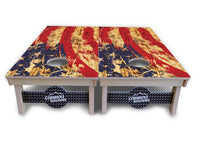 Faded Brush Burnt Flag Cornhole Boards - Professional Tournament Series
