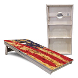 Faded Brush Burnt Flag Cornhole Boards - Professional Tournament Series