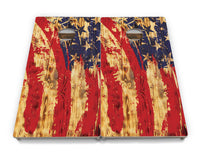 Faded Brush Burnt Flag Cornhole Boards - Professional Tournament Series