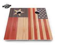 Faded USA/TX Flag Cornhole Boards - Pro Solution Lite Series