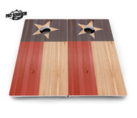 Faded USA/TX Flag Cornhole Boards - Pro Solution Lite Series