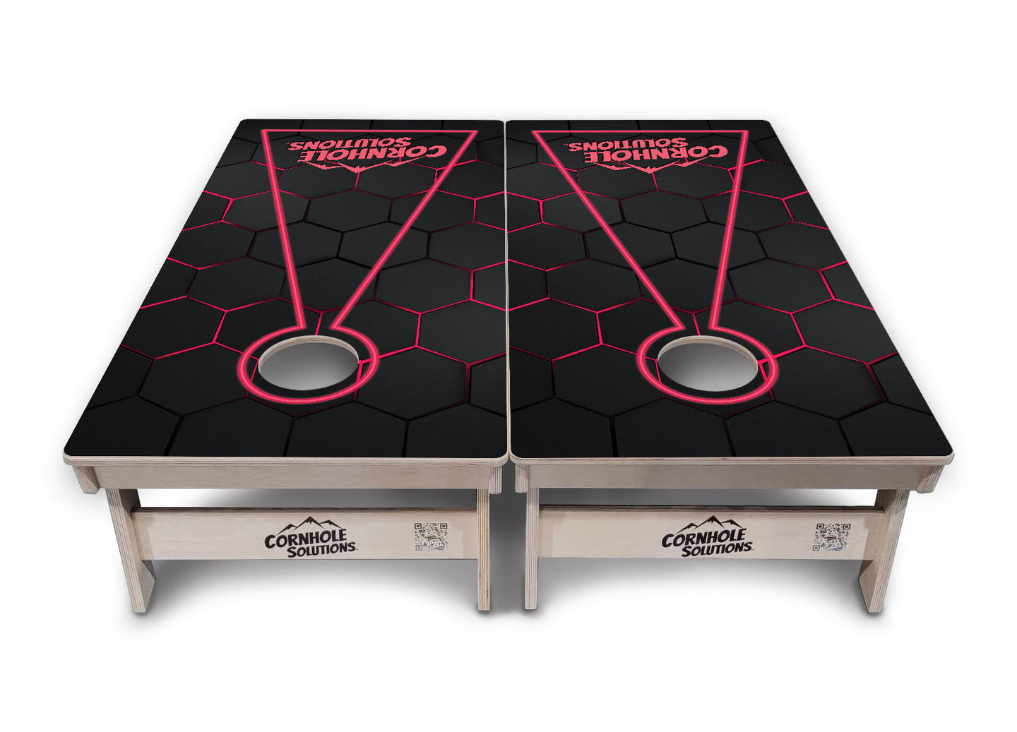 Glow Hole Black Backgound Cornhole Boards - Professional Tournament Series