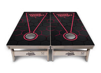 Glow Hole Black Backgound Cornhole Boards - Professional Tournament Series